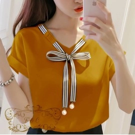 Baju Korea Blouse Laura Ff Mustard
