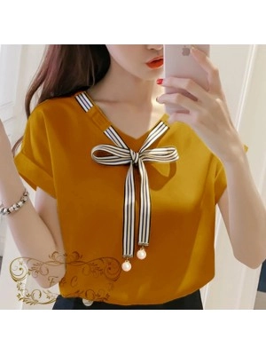Baju Korea Blouse Laura Ff Mustard