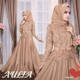 Baju Korea Hj Maxi Mozza Sl Coklat
