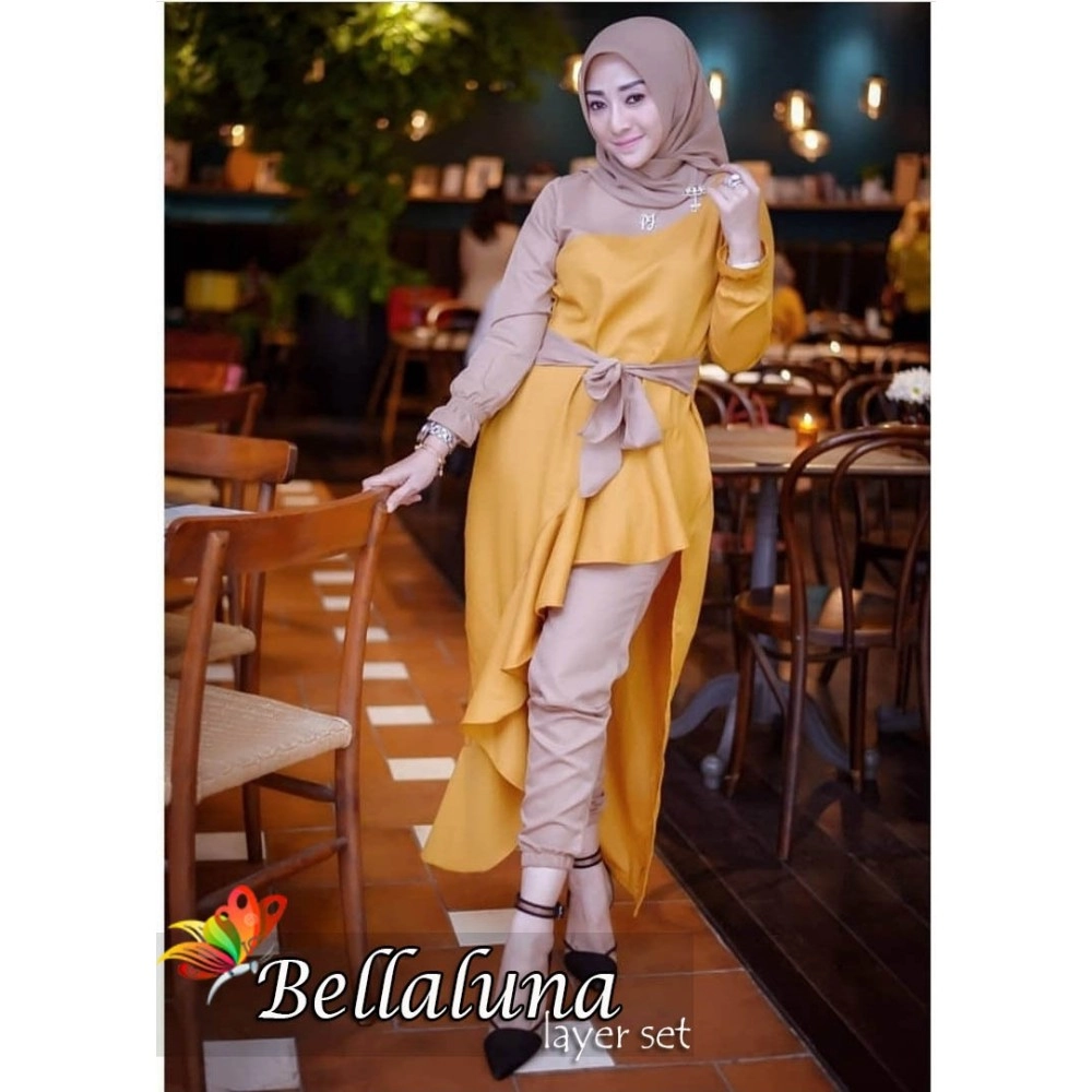 Baju Korea Hj St Bellaluna Jc Mustard Baju Korea Hj St Bellaluna Jc Mustard