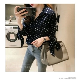 Baju Korea Kmj Polkadot Sm Hitam