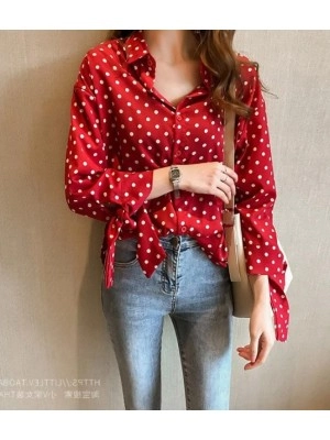 Baju Korea Kmj Polkadot Sm Merah