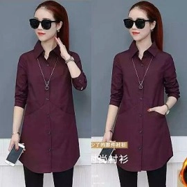 Baju Korea Kmj Valent Pocket Maroon
