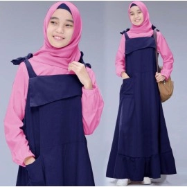 Baju Korea Hj Overall Froggy Fosi Navy