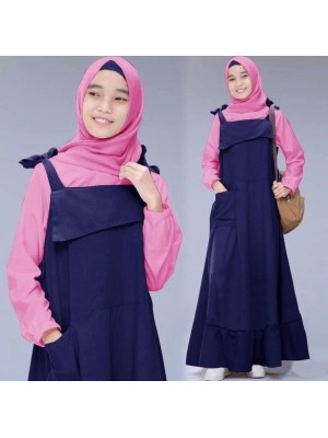 Baju Korea Hj Overall Froggy Fosi Navy