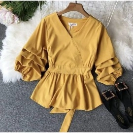 Baju Wanita Blouse Chelsi Oz Mustard