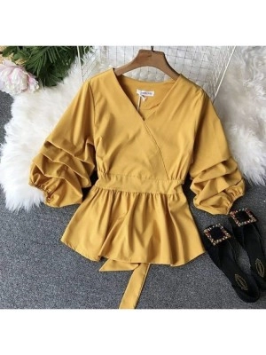 Baju Wanita Blouse Chelsi Oz Mustard