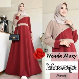 Baju Korea Hj Maxi Wenda Ij Maroon