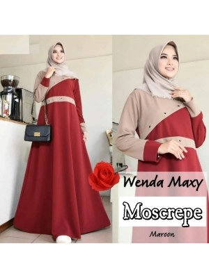 Baju Korea Hj Maxi Wenda Ij Maroon