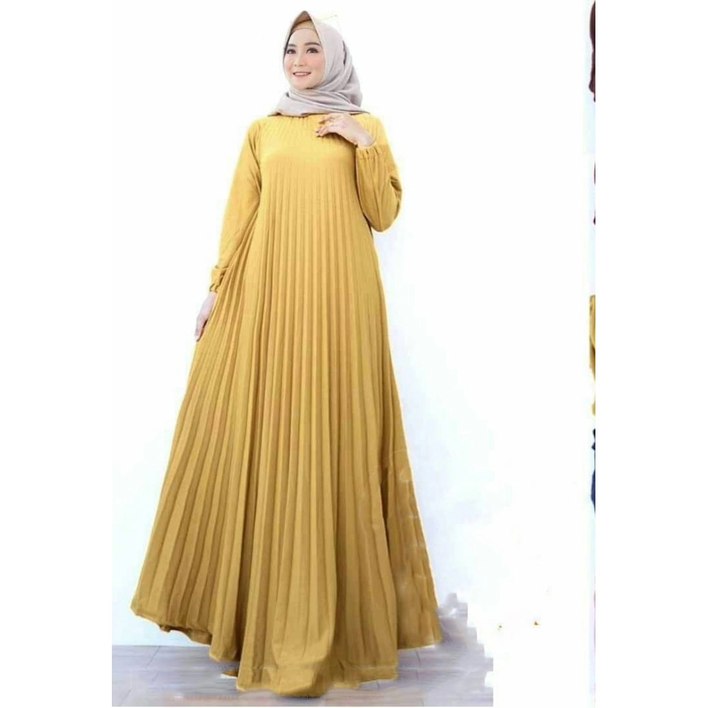 Baju Korea Hj Maxi Catrice Ra Mustard Baju Korea Hj Maxi Catrice Ra Mustard