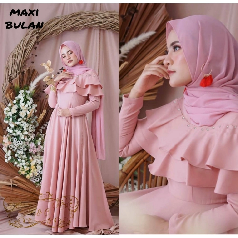 Baju Korea Hj Maxi Bulan Ff Dusty