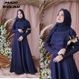Baju Korea Hj Maxi Bulan Ff Navy