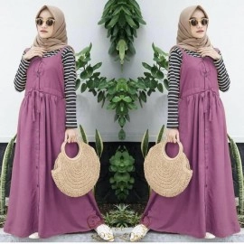 Baju Korea Hj Overall Kora Ff Dusty