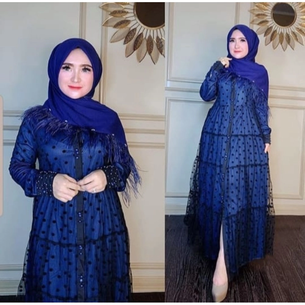 Baju Korea Hj Maxi Gandy Ra Navy