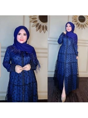 Baju Korea Hj Maxi Gandy Ra Navy