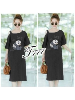 Baju Korea Drs Panda Ql Black