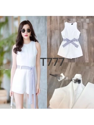 Baju Korea Js Bkk Strope Putih Ql