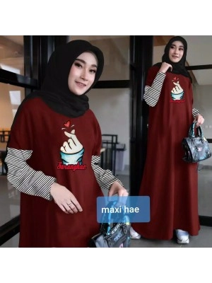 Baju Korea Hj Maxi Hae Maroon Ra