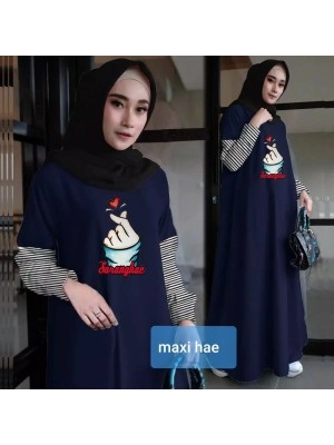 Baju Korea Hj Maxi Hae Navy Ra