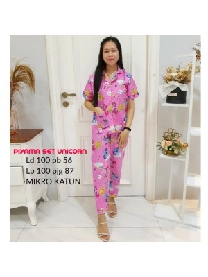 Baju Korea St Piyama Unicorn Ga Pink