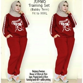 Baju Korea Jumbo St Training Ra Maroon