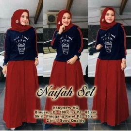 Baju Korea St Naifah Rok Ra Maroon