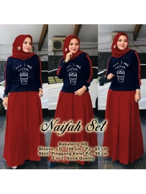 Baju Korea St Naifah Rok Ra Maroon