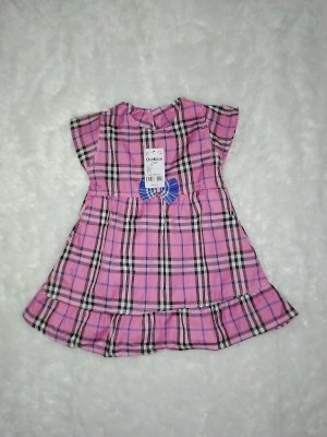 Baju Anak Dress Kotak Pink 2 Thn