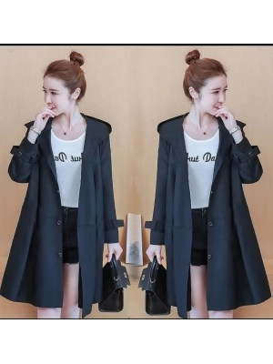 Baju Wanita Long Hoodie Aina Hn Black