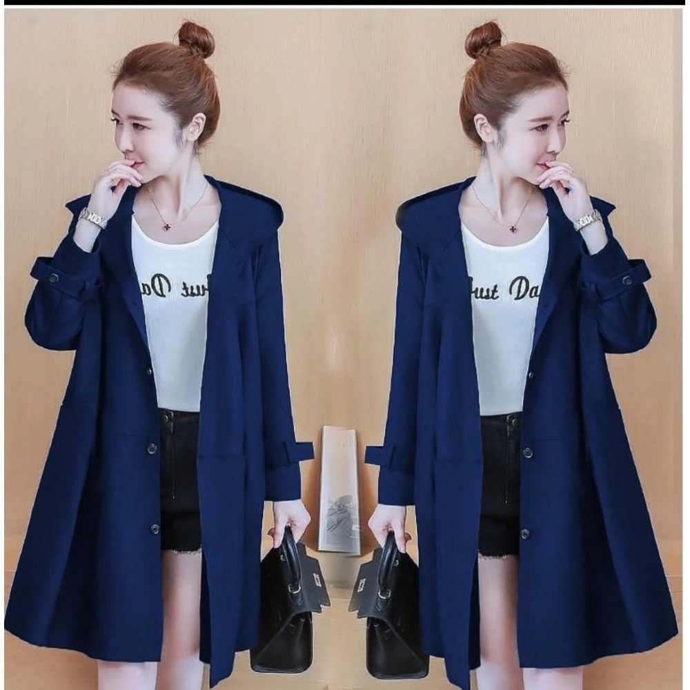 Baju Wanita Long Hoodie Aina Hn Navy