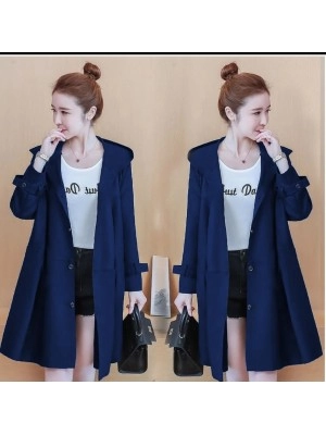 Baju Wanita Long Hoodie Aina Hn Navy