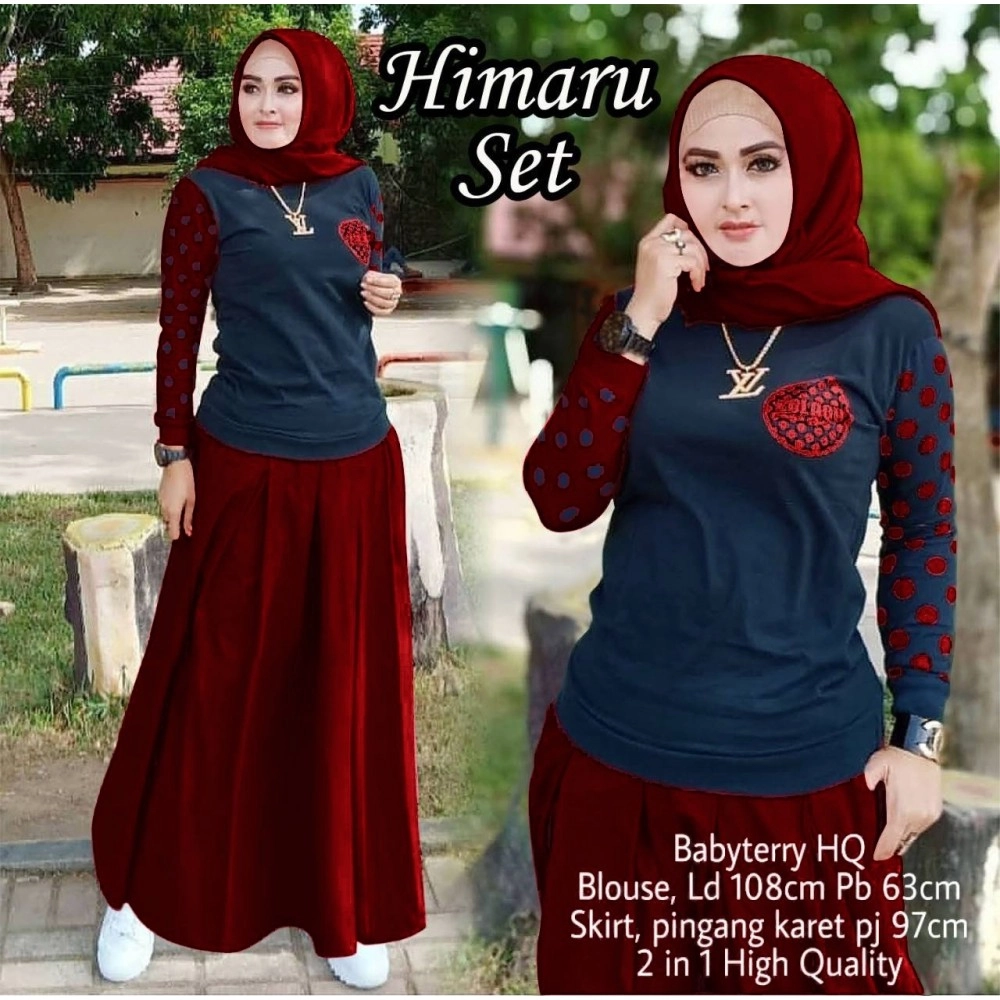 Baju Korea St Himaru Rok Ra Maroon