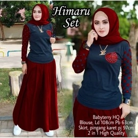 Baju Korea St Himaru Rok Ra Maroon
