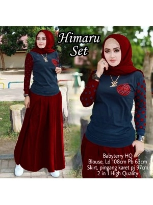 Baju Korea St Himaru Rok Ra Maroon
