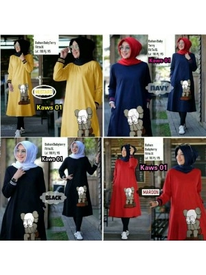 Baju Korea Tunik Kaws Lu