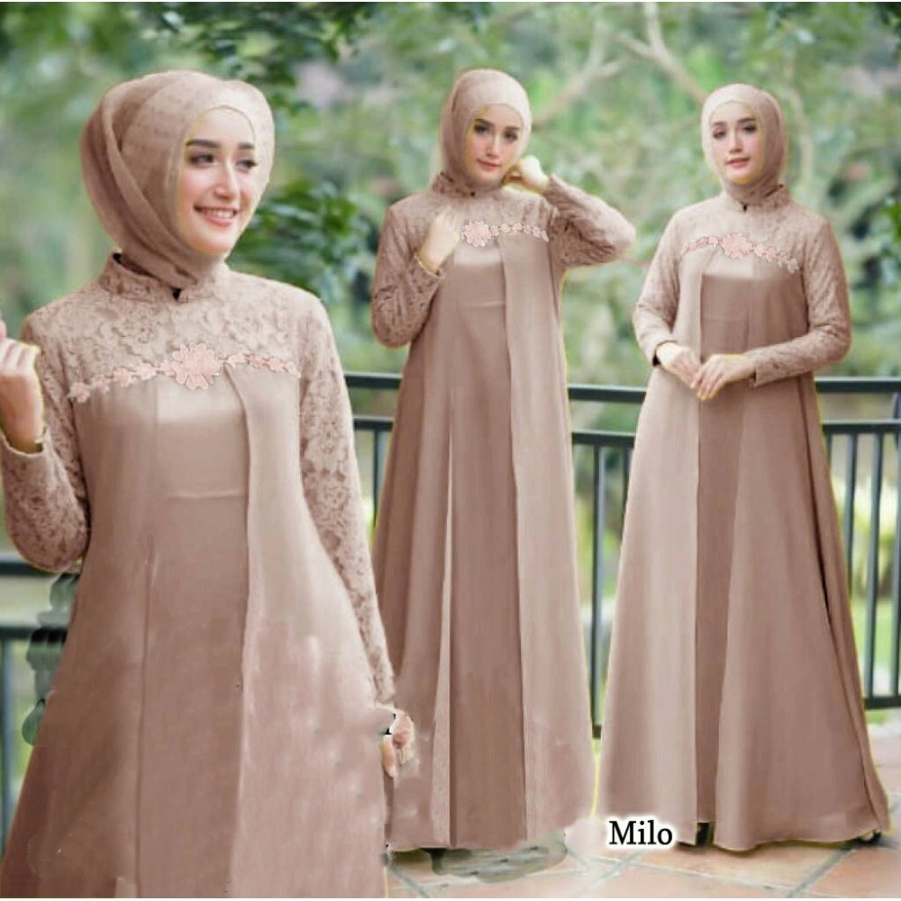 Baju Korea Hj Maxi Elena Ra Mocca