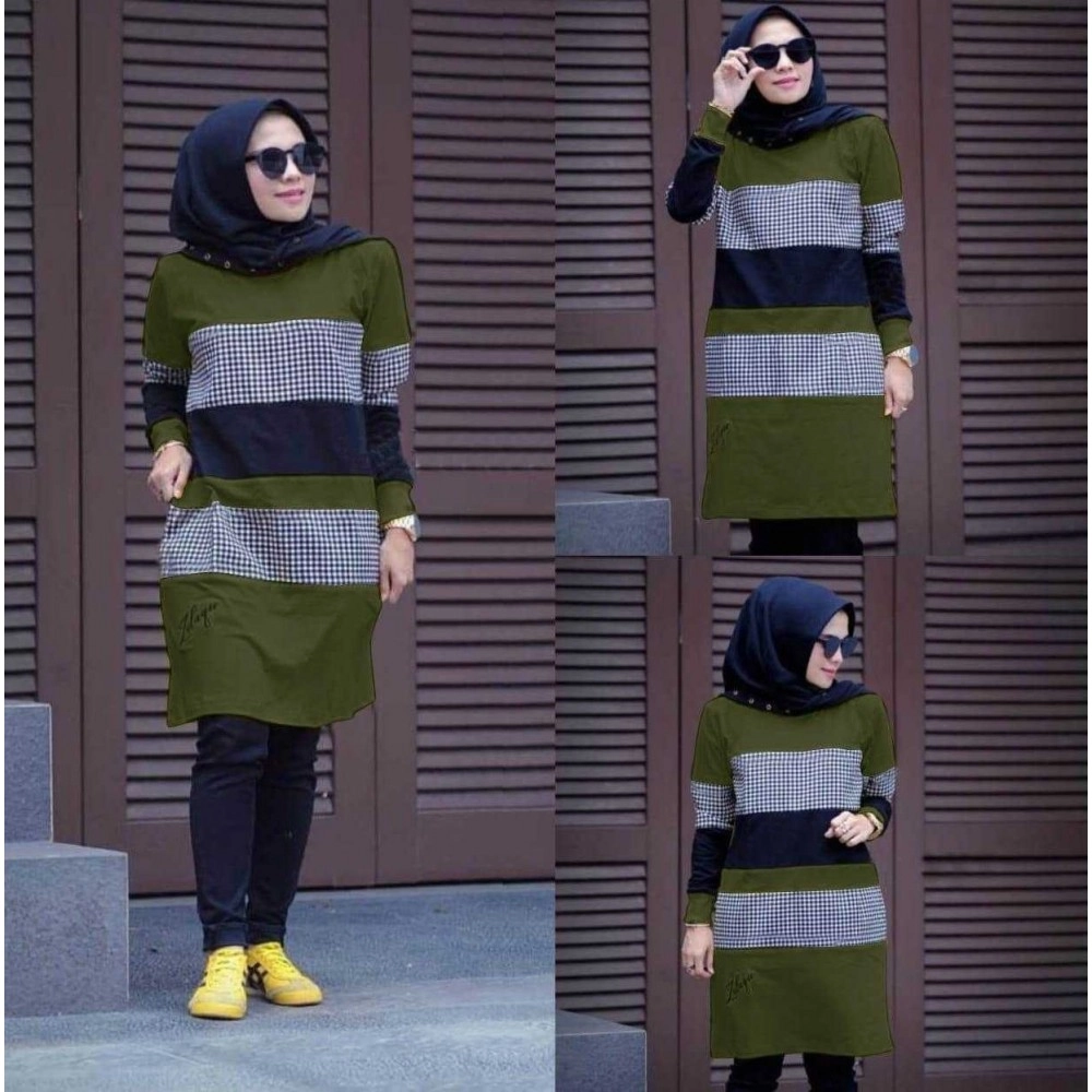 Baju Korea Tunik Kotak Ff Army