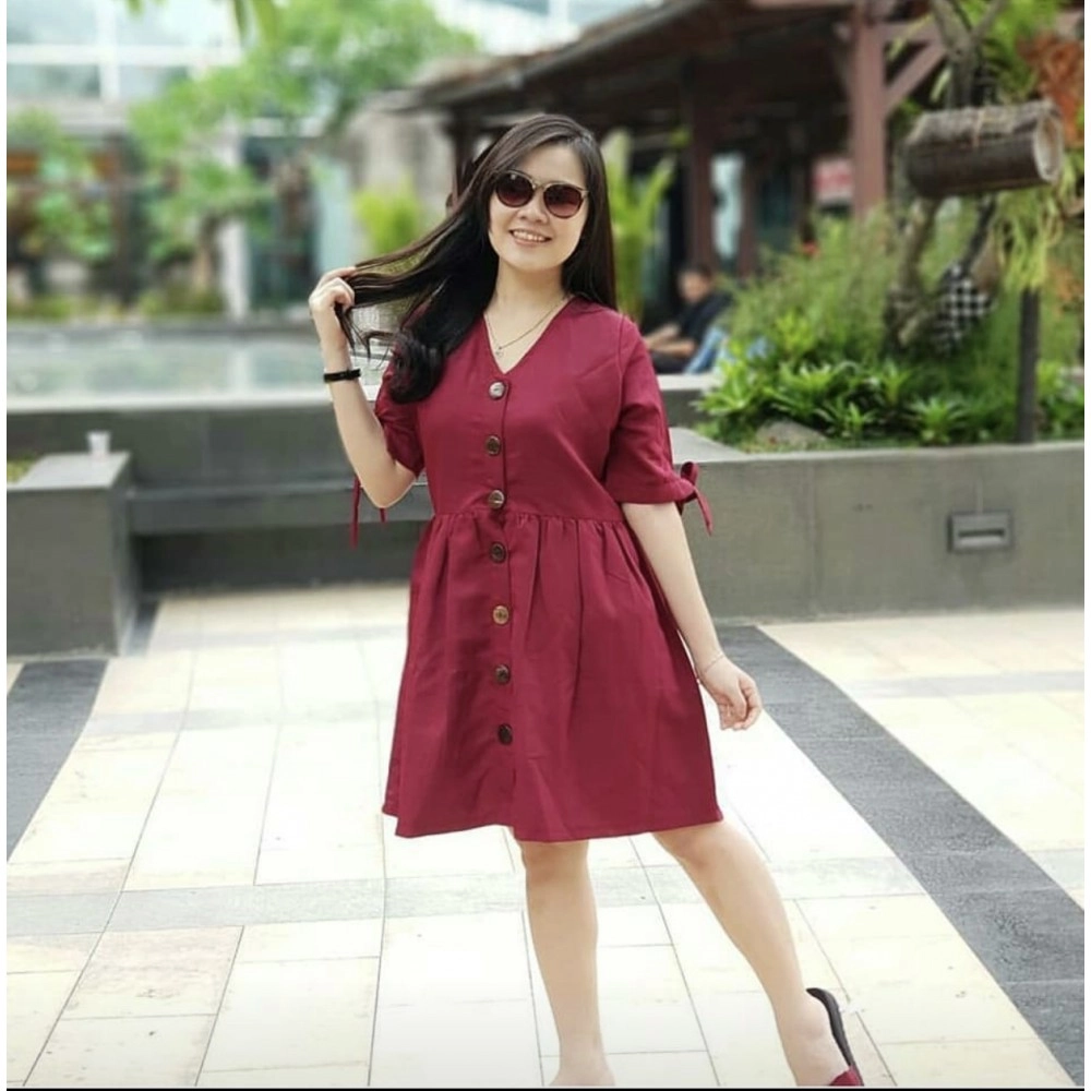 Baju Korea Drs Olive Oz Maroon