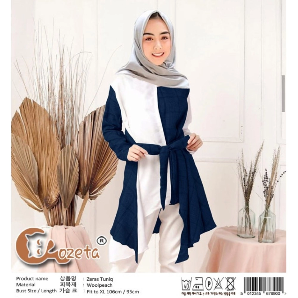 Baju Korea Tunik Zaras X Navy