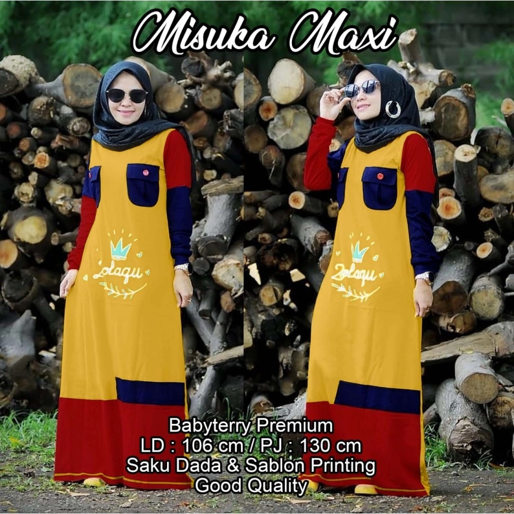Baju Korea Hj Maxi Misuka Us Mustard Baju Korea Hj Maxi Misuka Us Mustard