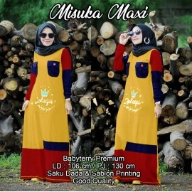Baju Korea Hj Maxi Misuka Us Mustard