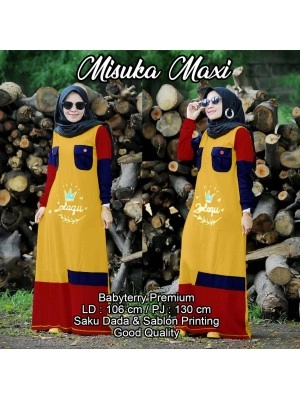 Baju Korea Hj Maxi Misuka Us Mustard