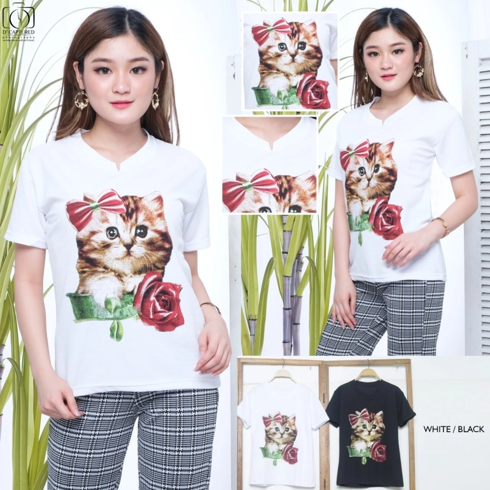Baju Korea Top K19 Kucing Ah