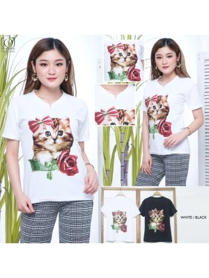 Baju Korea Top K19 Kucing Ah
