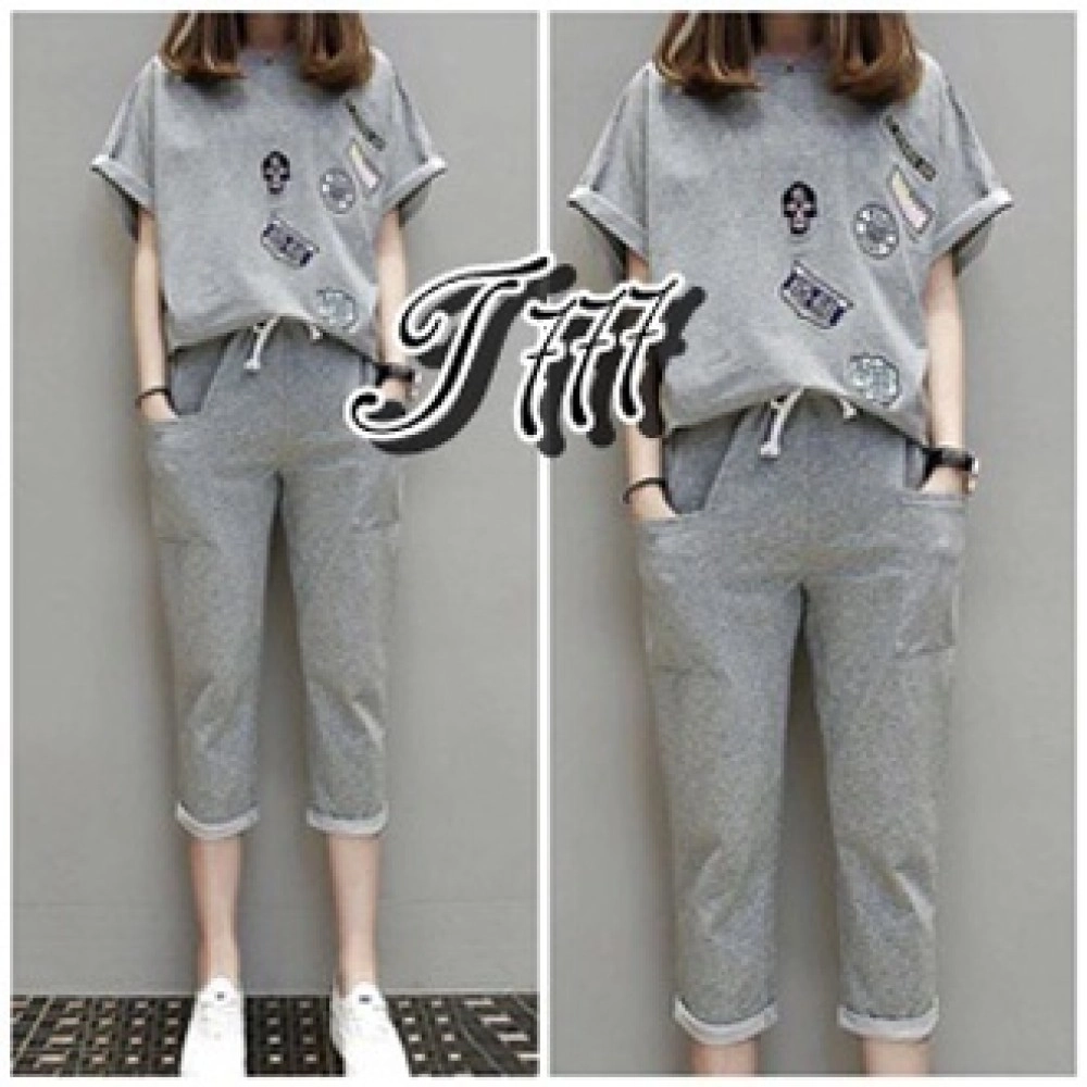 Baju Korea Stchampions Ql Gray