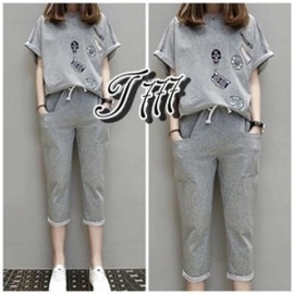 Baju Korea Stchampions Ql Gray