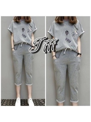 Baju Korea Stchampions Ql Gray