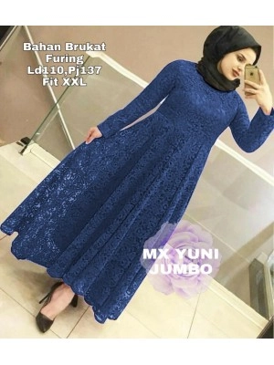 Baju Korea Jumbo Hj Maxi Yuni 3Xl Navy