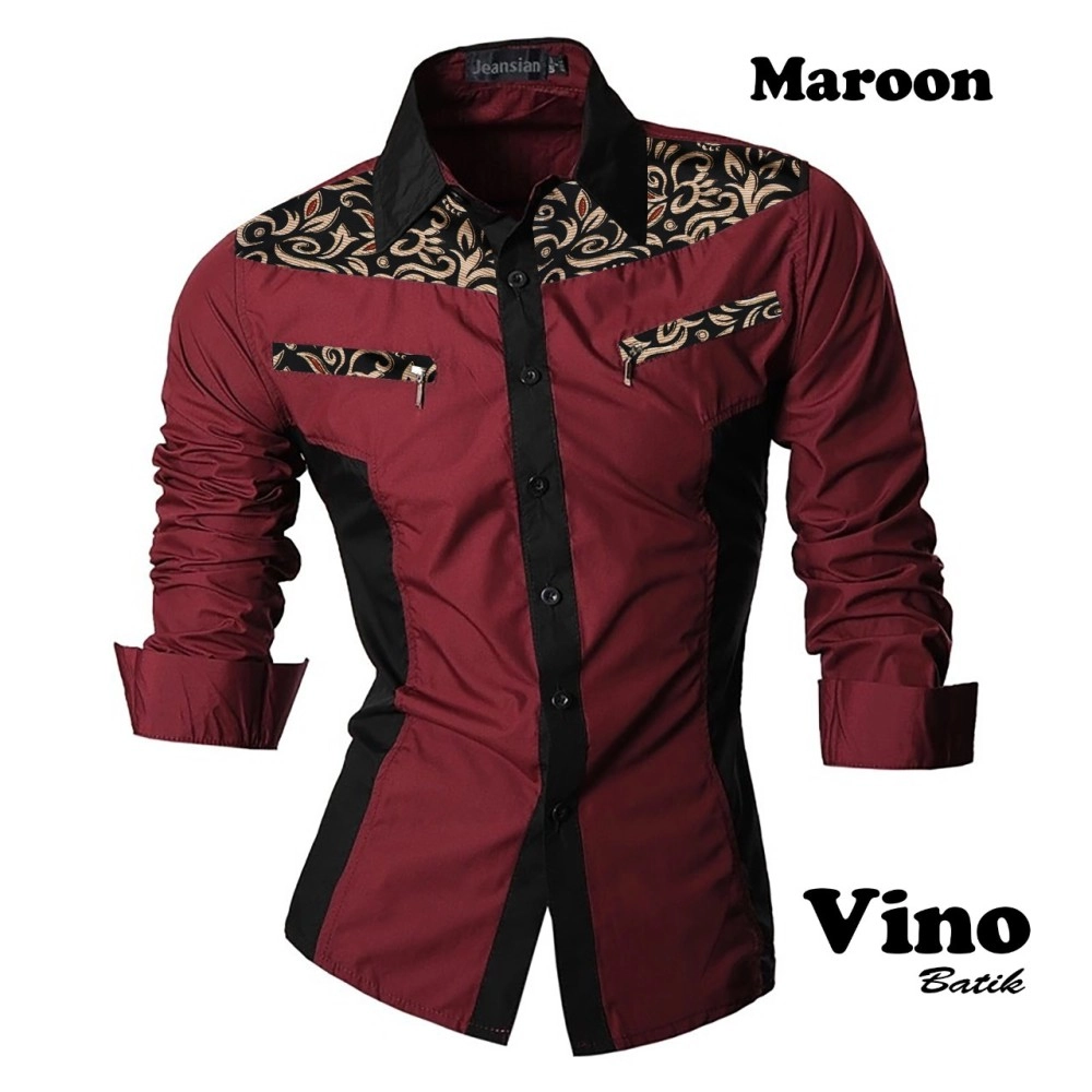 Baju Pria Kmj Batik Vino Pdk Ao Maron Baju Pria Kmj Batik Vino Pdk Ao Maron