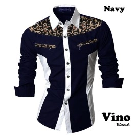 Baju Pria Kmj Batik Vino Pdk Ao Navy